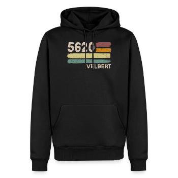 5620 Velbert Retro Postleitzahlen Alte PLZ Vintage - Männer Premium Bio Hoodie - Schwarz - Vorne - Nico (187cm)