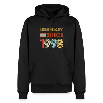 Vintage Legendary since 1998 birthday - Men’s Premium Organic Hoodie - black - Front - Nico (187cm)