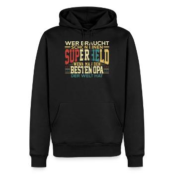 Bester Opa der Welt Großvater Herren - Männer Premium Bio Hoodie - Schwarz - Vorne - Nico (187cm)