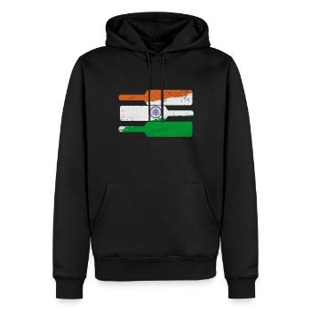 Jeu de cricket Indian Cricket Drapeau indien - Sweat à capuche Premium bio Homme - noir - Devant - Nico (187cm)