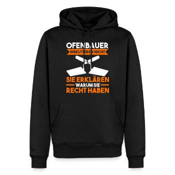 Ofenbauer Kaminbau - Männer Premium Bio Hoodie - Schwarz - Vorne - Nico (187cm)