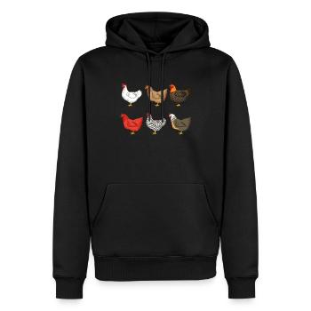Éleveurs de poulets Volaille de ferme Poulets Poulets - Sweat à capuche Premium bio Homme - noir - Devant - Nico (187cm)