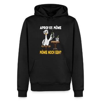 Apropos Möwe Möwie noch een? Norddeutscher Bier - Männer Premium Bio Hoodie - Schwarz - Vorne - Nico (187cm)