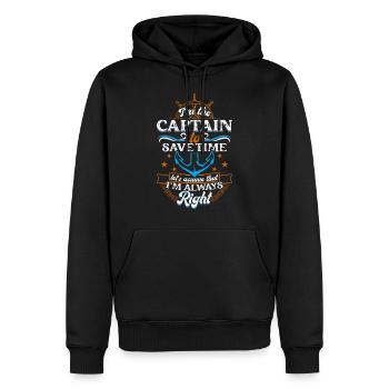 Yachting Voilier Bateau Capitaine - Sweat à capuche Premium bio Homme - noir - Devant - Nico (187cm)