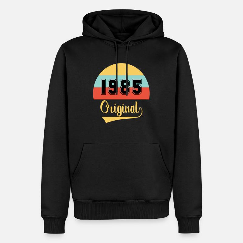Vintage Orginal 1985 Geburtstag - Männer Premium Bio Hoodie - Schwarz