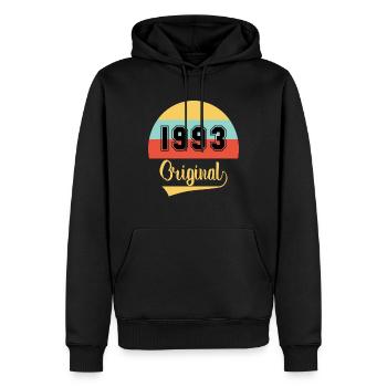 Vintage Orginal 1993 Anniversaire - Sweat à capuche Premium bio Homme - noir - Devant - Nico (187cm)