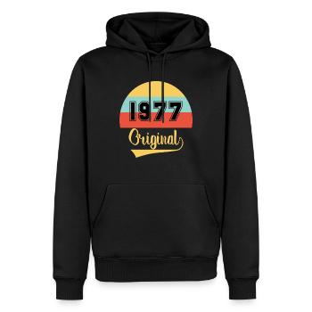 Vintage Original 1977 Birthday - Men’s Premium Organic Hoodie - black - Front - Nico (187cm)