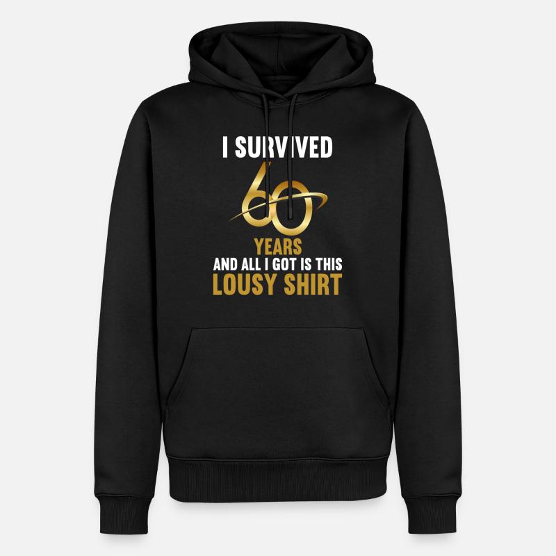 60 ans 60 ans - Sweat à capuche Premium bio Homme - noir