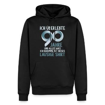 90 Jahre Alter 90. Geburtstag lausiges Shirt - Männer Premium Bio Hoodie - Schwarz - Vorne - Nico (187cm)