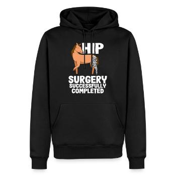 Récupération amusante Nouvelle chirurgie de la hanche - Sweat à capuche Premium bio Homme - noir - Devant - Nico (187cm)