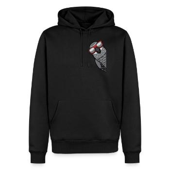 Perroquet gris perroquet - Sweat à capuche Premium bio Homme - noir - Devant - Nico (187cm)