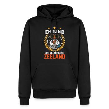 Ich tu nix ich will nur nach Zeeland - Männer Premium Bio Hoodie - Schwarz - Vorne - Nico (187cm)
