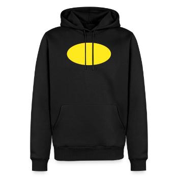 Cercle jaune Ovale - Sweat à capuche Premium bio Homme - noir - Devant - Nico (187cm)