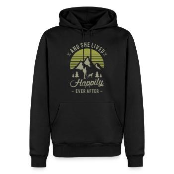 Randonnée amusante avec chien - Sweat à capuche Premium bio Homme - noir - Devant - Nico (187cm)
