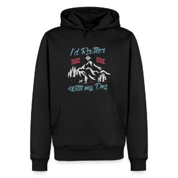 Randonnée pédestre amusante avec chien - Sweat à capuche Premium bio Homme - noir - Devant - Nico (187cm)
