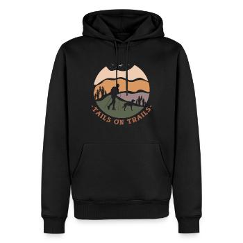 Lustiges Wandern Wandern mit Hund - Männer Premium Bio Hoodie - Schwarz - Vorne - Nico (187cm)
