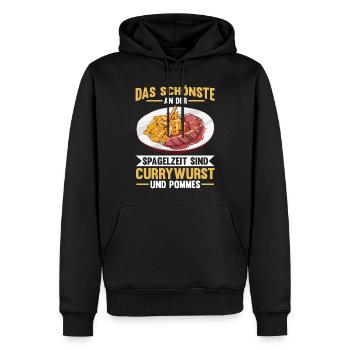 Currywurst - Männer Premium Bio Hoodie - Schwarz - Vorne - Nico (187cm)