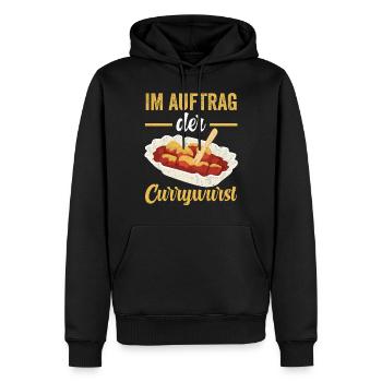 Im Auftrag der Currywurst - Männer Premium Bio Hoodie - Schwarz - Vorne - Nico (187cm)
