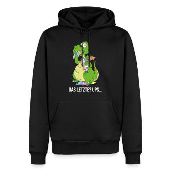 Lustiger Drachen Drache frisst Das Letzte Einhorn - Männer Premium Bio Hoodie - Schwarz - Vorne - Nico (187cm)