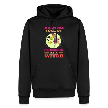 World full of princesses be a witch - Halloween - Männer Premium Bio Hoodie - Schwarz - Vorne - Nico (187cm)