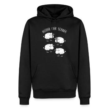 Hüter Der Schafe - Landwirt Bauern Geschenkidee - Männer Premium Bio Hoodie - Schwarz - Vorne - Nico (187cm)