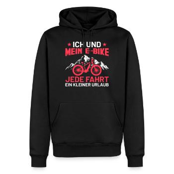 Ich und mein E-Bike | Lustiges Ebike Geschenk - Männer Premium Bio Hoodie - Schwarz - Vorne - Nico (187cm)