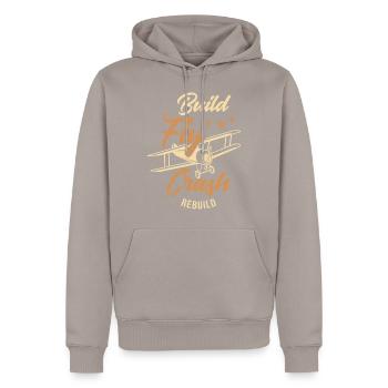 Conception d'avions Rc avec reconstruction de crash de vol de construction, - Sweat à capuche Premium bio Homme - taupe - Devant - Nico (187cm)