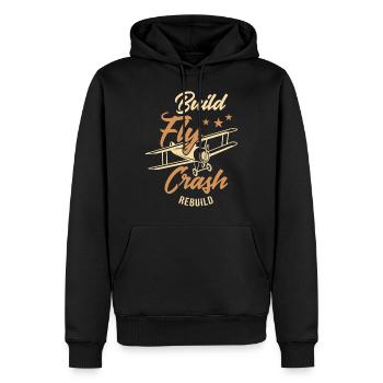 Conception d'avions Rc avec reconstruction de crash de vol de construction, - Sweat à capuche Premium bio Homme - noir - Devant - Nico (187cm)