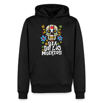 Dia de los Muertos Sugar Skull - Sweat à capuche Premium bio Homme - noir - Devant - Nico (187cm)