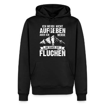 Wandern & Berge - Lustige Sprüche zum Wandern - Männer Premium Bio Hoodie - Schwarz - Vorne - Nico (187cm)