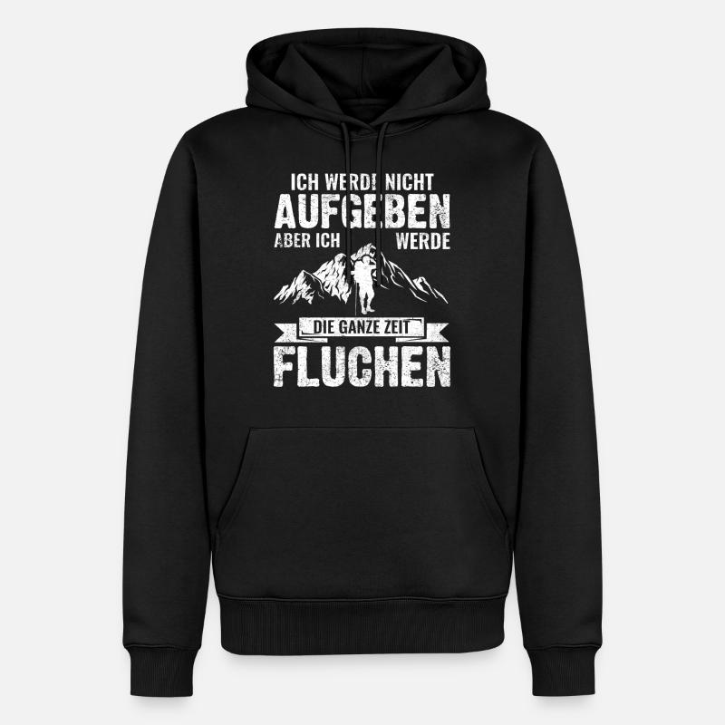 Wandern Trekking Spruch - Männer Premium Bio Hoodie - Schwarz