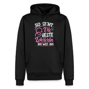 So sieht die Beste Lehrerin der Welt aus - Männer Premium Bio Hoodie - Schwarz - Vorne - Nico (187cm)