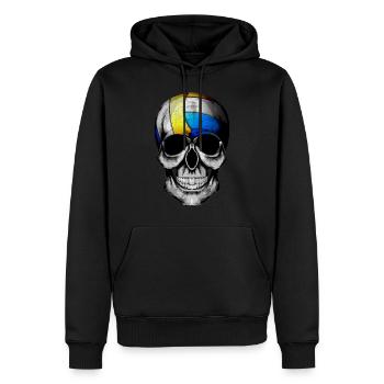 Funny Halloween Volleyball Skull Pumpkin Anzug F - Männer Premium Bio Hoodie - Schwarz - Vorne - Nico (187cm)