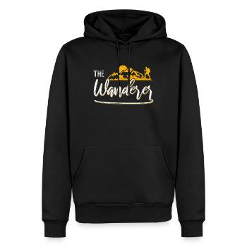 Le randonneur - Sweat à capuche Premium bio Homme - noir - Devant - Nico (187cm)