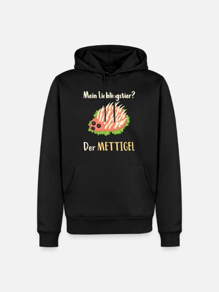 Mettigel aus Mett für Mettbrötchen - Männer Premium Bio Hoodie - Schwarz