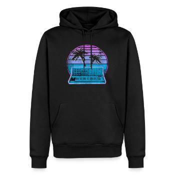 Synthétiseur analogique Synthwave Vintage Retrowave - Sweat à capuche Premium bio Homme - noir - Devant - Nico (187cm)