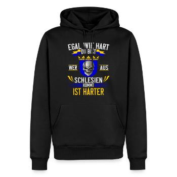 Schlesier Oberschlesien Schlesien Spruch Herren - Männer Premium Bio Hoodie - Schwarz - Vorne - Nico (187cm)