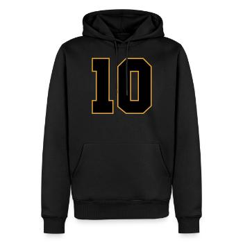 10 - Männer Premium Bio Hoodie - Schwarz - Vorne - Nico (187cm)