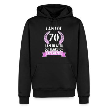 70 Jahre alt 70 Jährige 70 Jähriger 70. Geburtstag - Männer Premium Bio Hoodie - Schwarz - Vorne - Nico (187cm)