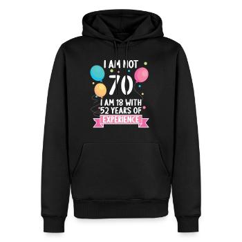 70 Jahre alt 70 Jährige 70 Jähriger 70. Geburtstag - Männer Premium Bio Hoodie - Schwarz - Vorne - Nico (187cm)