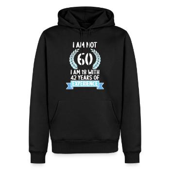 60 Jahre alt 60 Jährige 60 Jähriger 60. Geburtstag - Männer Premium Bio Hoodie - Schwarz - Vorne - Nico (187cm)