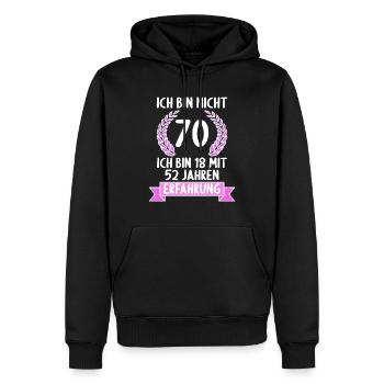 70 Jahre alt 70 Jährige 70 Jähriger 70. Geburtstag - Männer Premium Bio Hoodie - Schwarz - Vorne - Nico (187cm)
