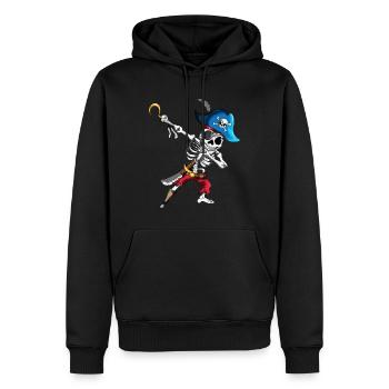 Dabbing Pirate Skeleton Eye patch Pirate Ship - Men’s Premium Organic Hoodie - black - Front - Nico (187cm)