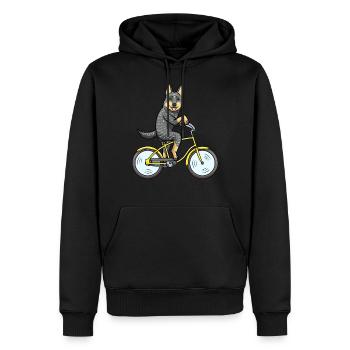 Australian Cattle Dog Hund Mit Fahrrad - Männer Premium Bio Hoodie - Schwarz - Vorne - Nico (187cm)