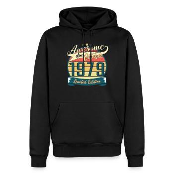 Jahrgang Oktober 1979 Geschenkidee - Männer Premium Bio Hoodie - Schwarz - Vorne - Nico (187cm)