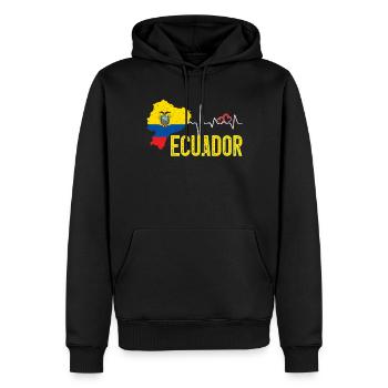 Ecuador Flag Map Heartbeat Design for Ecuadorean - Sweat à capuche Premium bio Homme - noir - Devant - Nico (187cm)