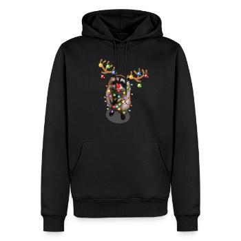 Weihnachtswaschbär - Süßes lustiges Weihnachtstier Geschenk - Männer Premium Bio Hoodie - Schwarz - Vorne - Nico (187cm)