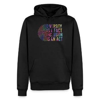 Diversity Is A Fact, Inclusion Is An Act, - Men’s Premium Organic Hoodie - black - Front - Nico (187cm)