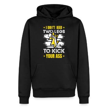 Amputierte Komisch - Männer Premium Bio Hoodie - Schwarz - Vorne - Nico (187cm)