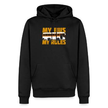 Bus Busfahrer Regeln Schulbusfahrer Geschenk - Männer Premium Bio Hoodie - Schwarz - Vorne - Nico (187cm)